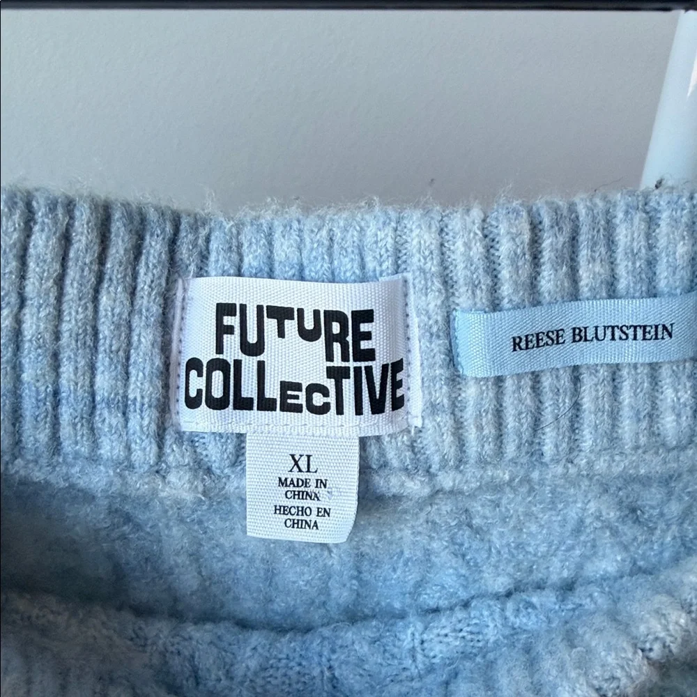 Future Collective Gray Knit Cropped Sweater + Skirt Set - Picture 4 of 8